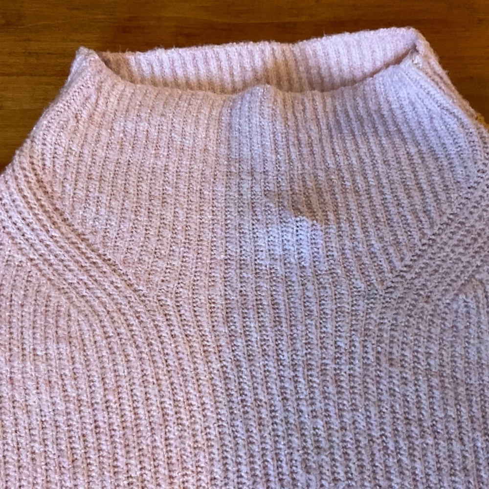 Free Assembly Colorblock Mock Neck Sweater Pink Navy Ochre Womens Sz M Y2K Style - Picture 5 of 9